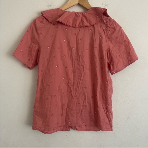 Sezane Irene Embroidered Cotton Blouse - Picture 3 of 7